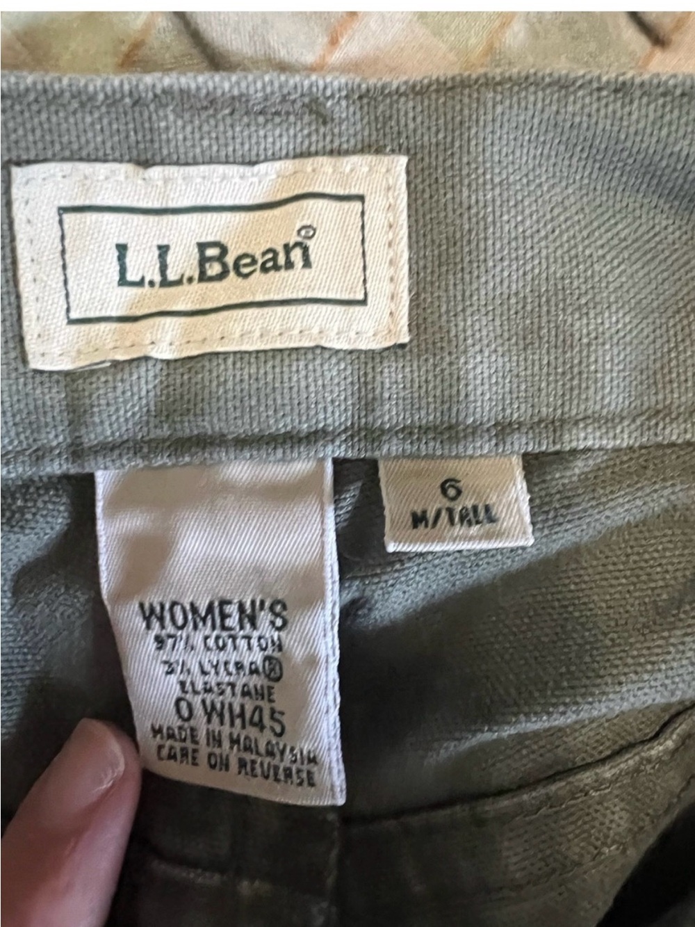 Women's Olive Green Utility Pants L.L.Bean - Picture 3 of 3